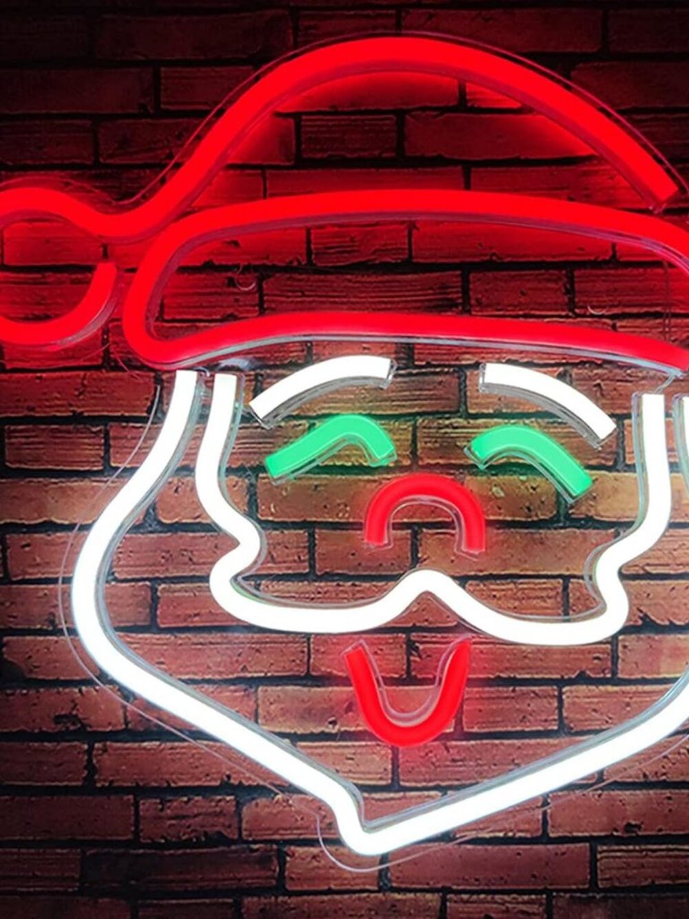 NEW Santa Claus Face LED Neon Sign USB Christmas Wall Decor 13.3 x 13.3